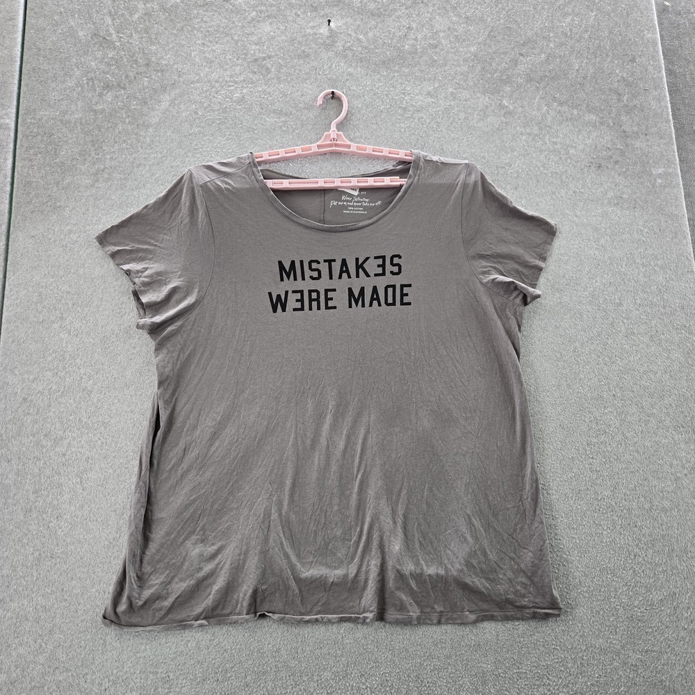 Torrid Women Shirt 3 Gray Mistakes Were Made Classic Fit Crew Neck Pullover